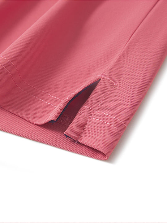 Tech Pique Performance Golf Shirt For Men-Cranberry