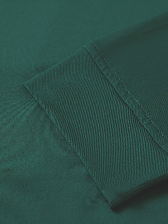 Designed Collared Long Sleeve Golf Shirt For Men-Nordic Pine Green