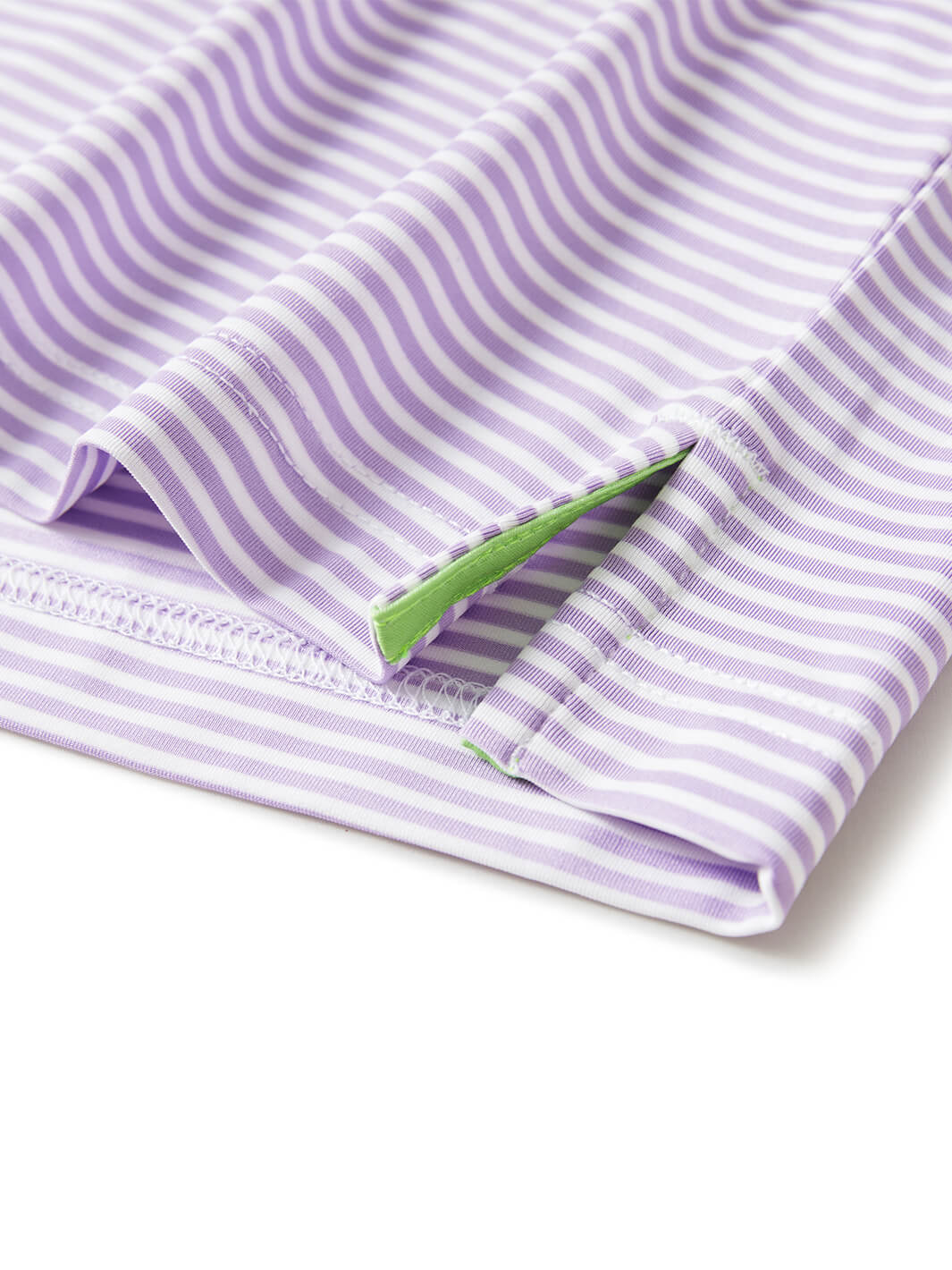 Striped Long Sleeve Golf Shirt For Men-Lavender White