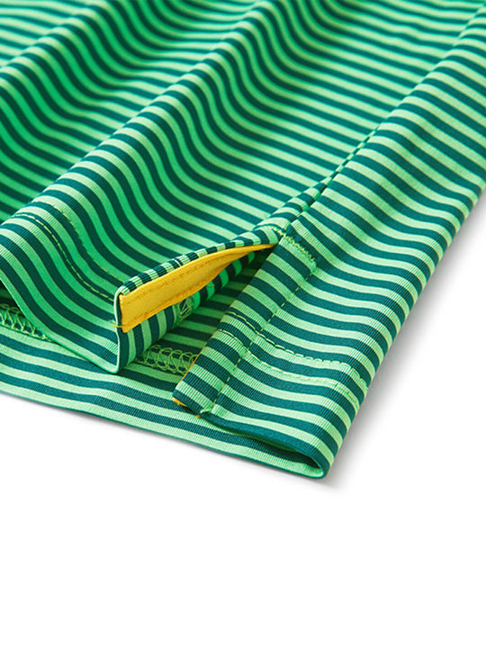 Striped Performance Golf Shirt For Men-Green