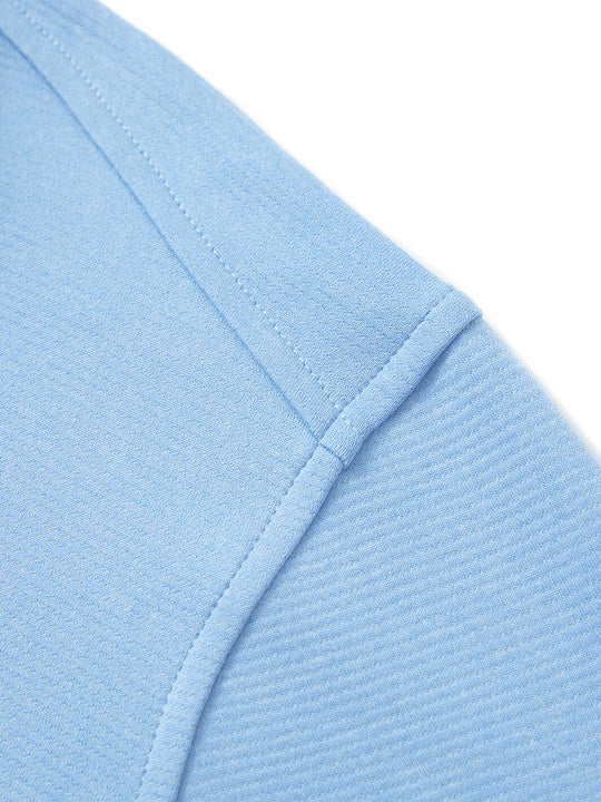 Heather Performance Golf Quarter Zip For Men-Light Blue