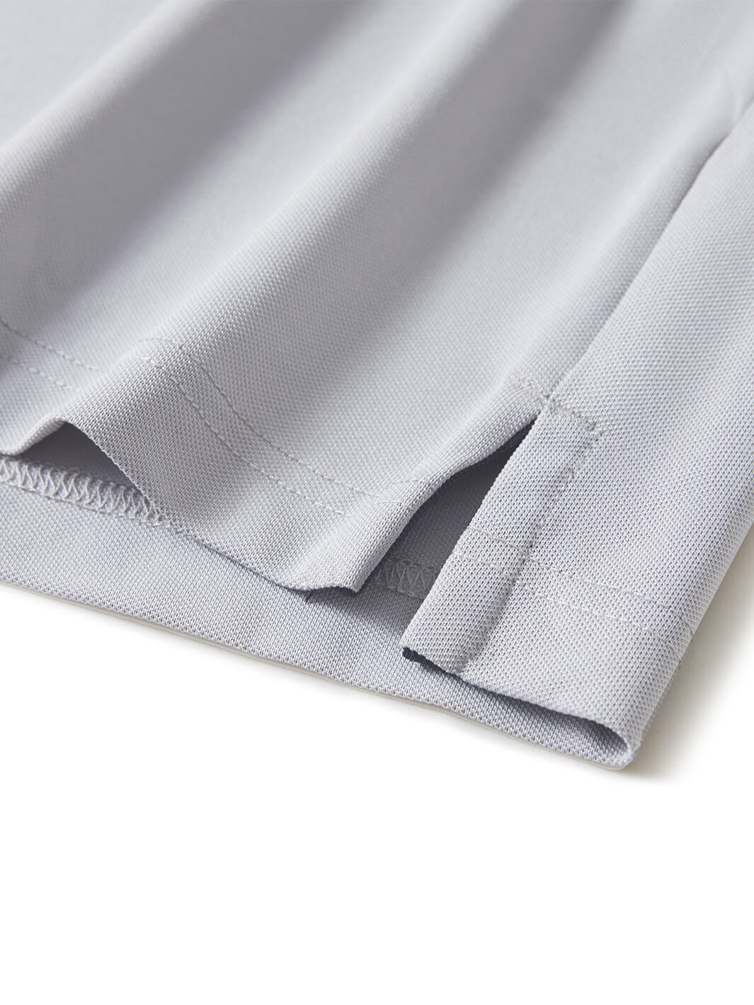 Tech Pique Long Sleeve Golf Shirt For Men-Light Grey