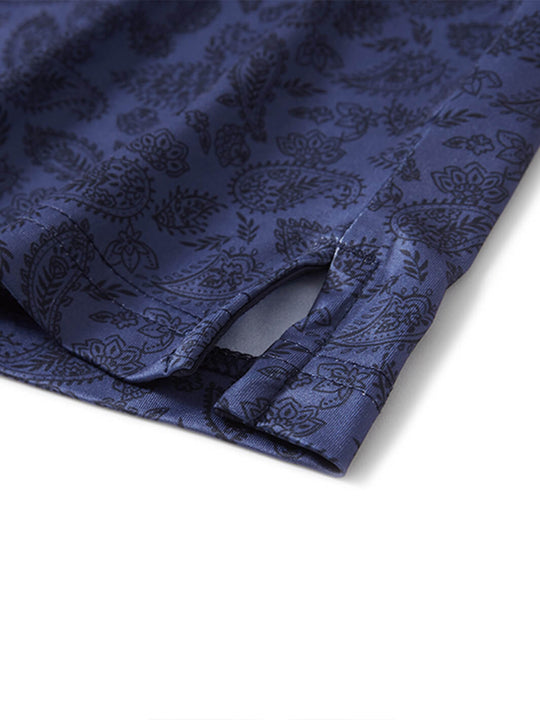 Print Performance Golf Shirt For Men-Dark Paisley