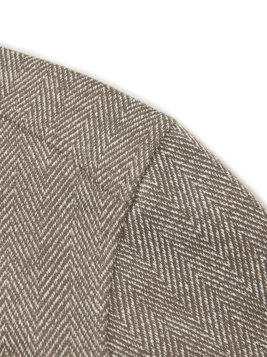 Herringbone Performance Golf Quarter Zip For Men-Brown