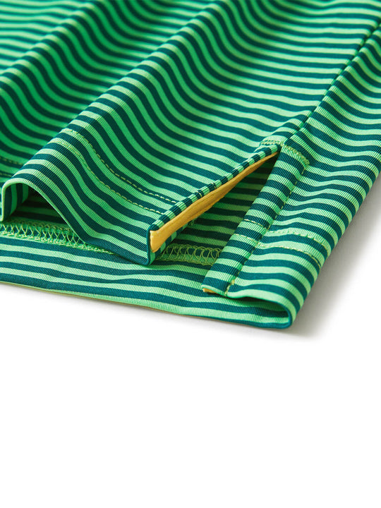 Striped Long Sleeve Golf Shirt For Men-Green