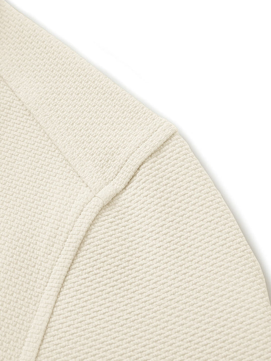 Jacquard Performance Golf Quarter Zip For Men-Apricot