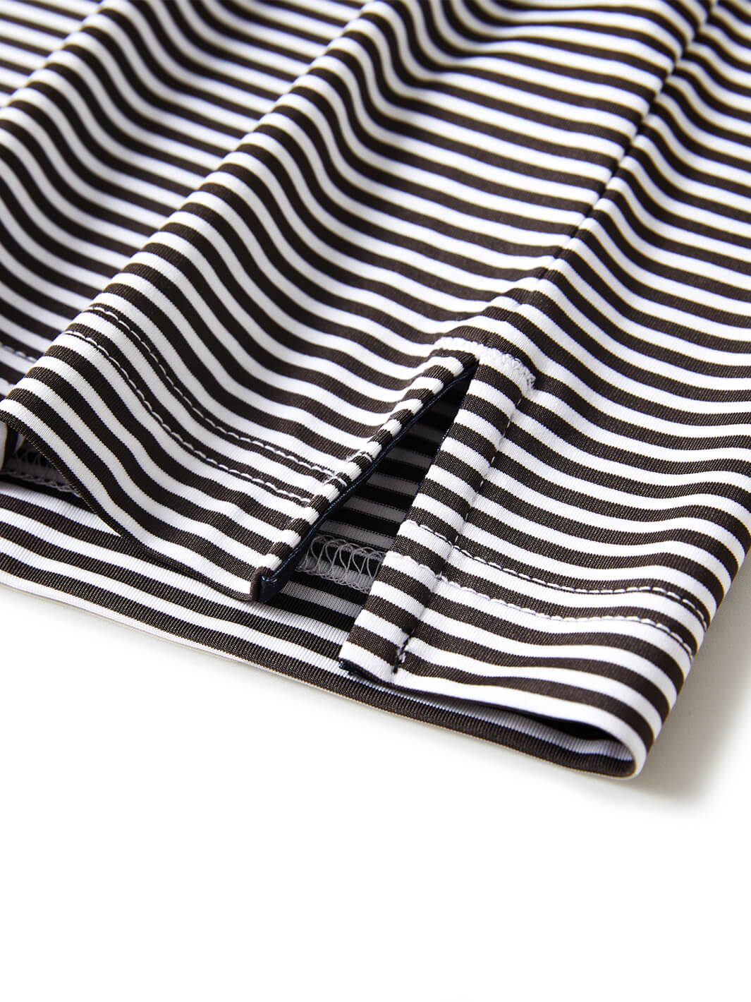 Striped Long Sleeve Golf Shirt For Men-Black