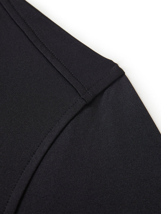 Solid Performance Fleece Golf Quarter Zip For Men-Meteorite