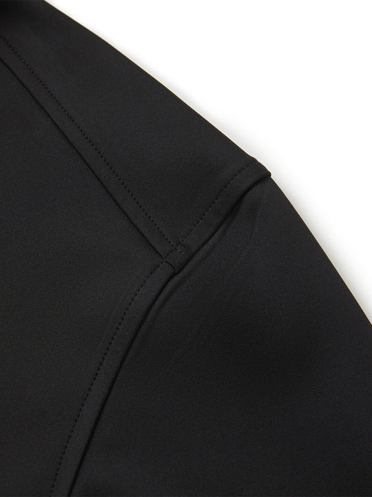 Solid Performance Golf Quarter Zip For Men-Black