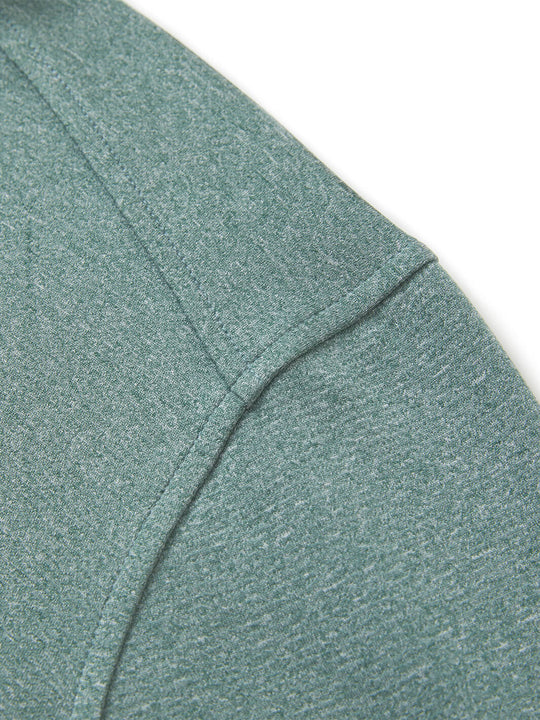Heather Performance Golf Quarter Zip For Men-Dark Green