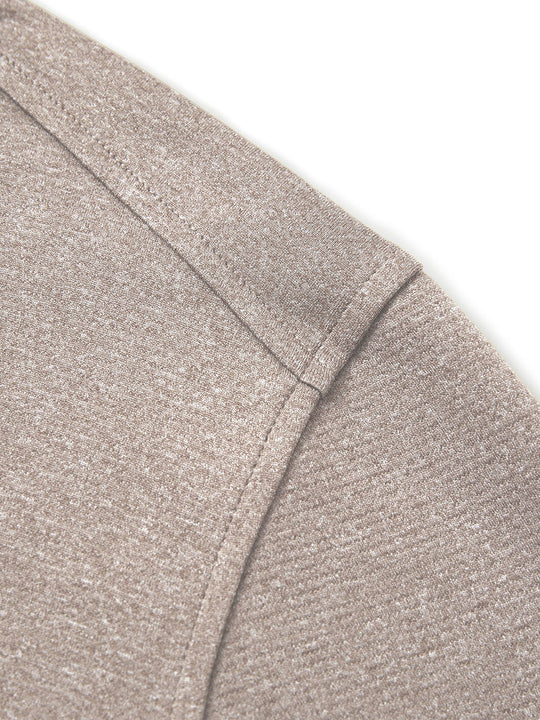 Heather Performance Golf Quarter Zip For Men-Brown