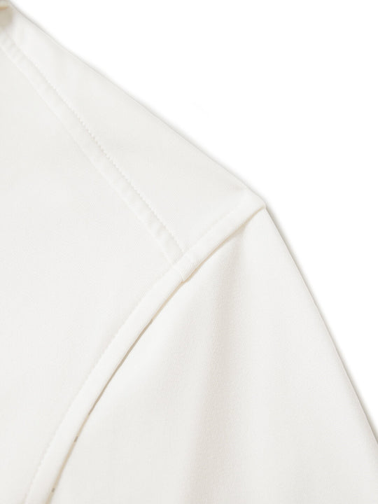 Solid Performance Fleece Golf Quarter Zip For Men-Cloud Dancer