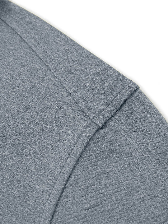 Heather Performance Golf Quarter Zip For Men-Black