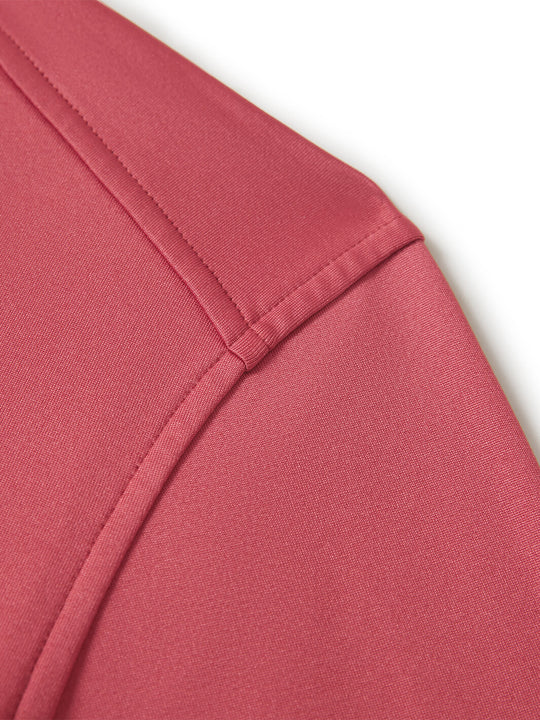 Solid Performance Fleece Golf Quarter Zip For Men-Baked Apple