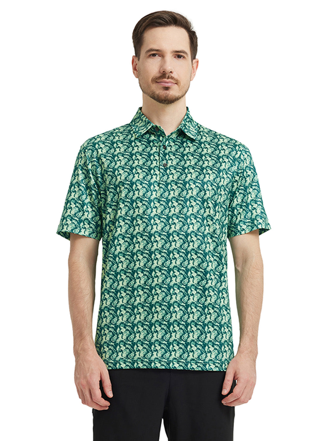 Men's Print Performance Polo-GREEK SCULPTURE