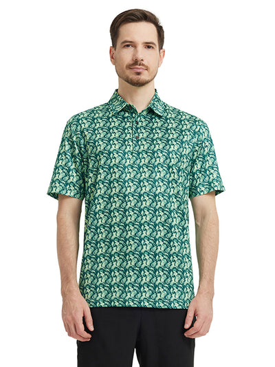 Men's Print Performance Polo-GREEK SCULPTURE