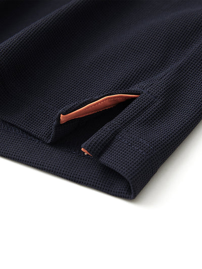 Waffle Jacquard Performance Polo-NAVY