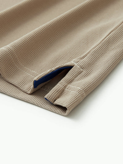 Waffle Jacquard Performance Polo-KHAKI