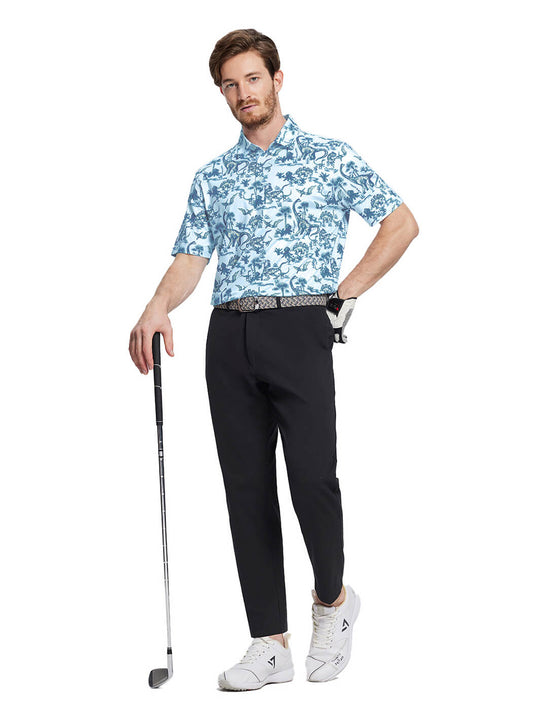 Print Performance Golf Shirt For Men-Jurassic