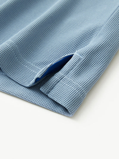 Waffle Jacquard Performance Polo-MISTY BLUE