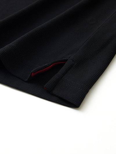 Waffle Jacquard Performance Polo-BLACK