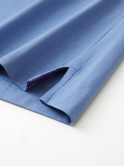 Hidden Zip Pocket Performance Polo-DENIM BLUE