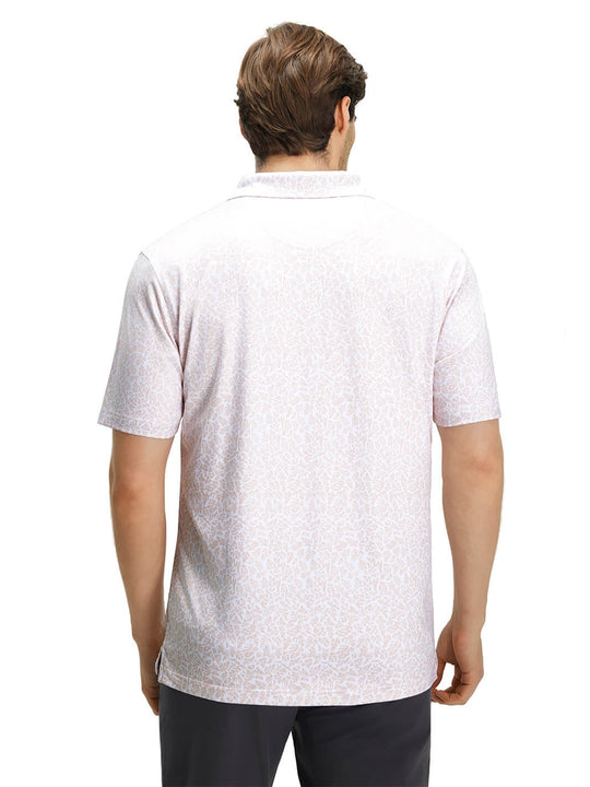 Print Performance Golf Shirt For Men-Caladium