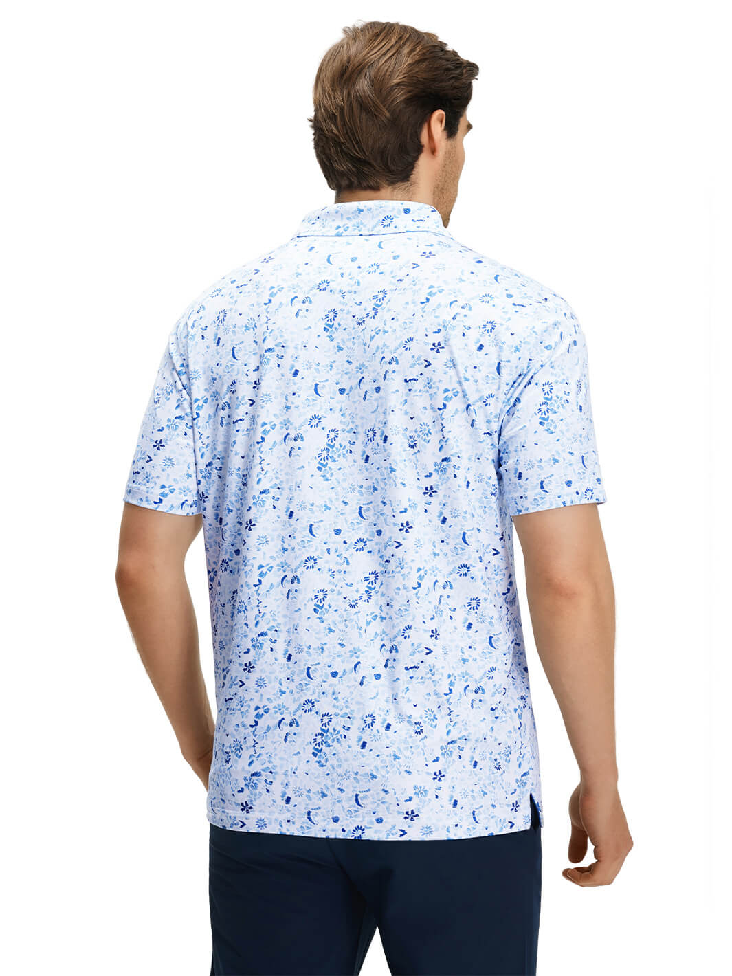 Print Performance Golf Shirt For Men-Flowermist