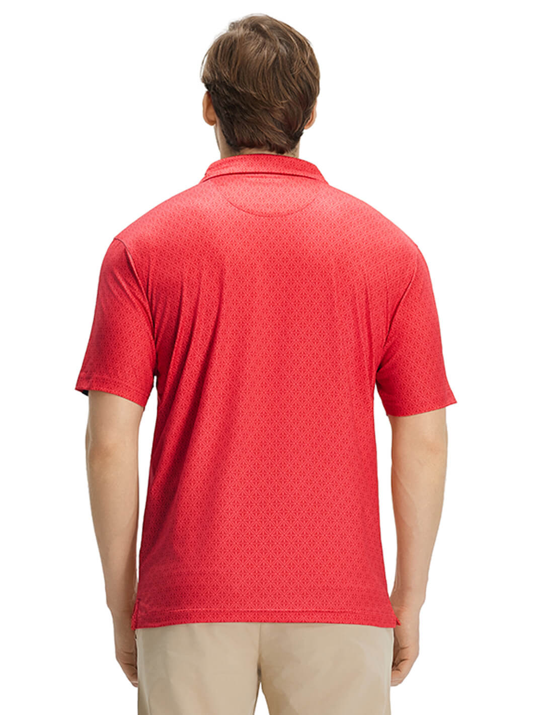 Print Performance Golf Shirt For Men-Red Totem
