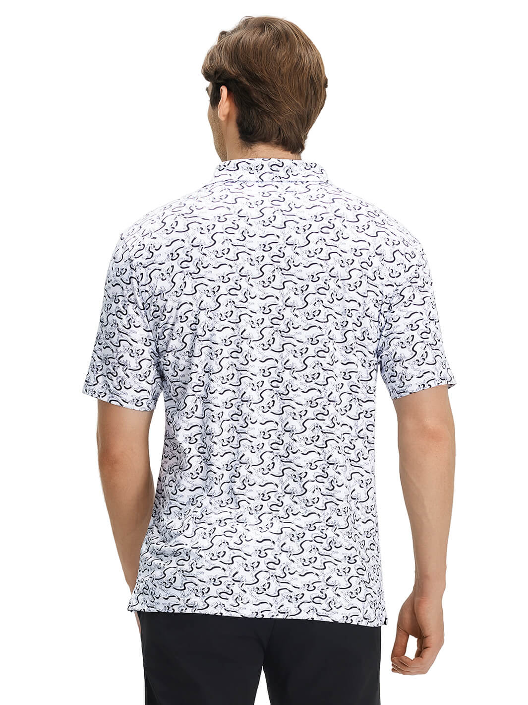Print Performance Golf Shirt For Men-Dove