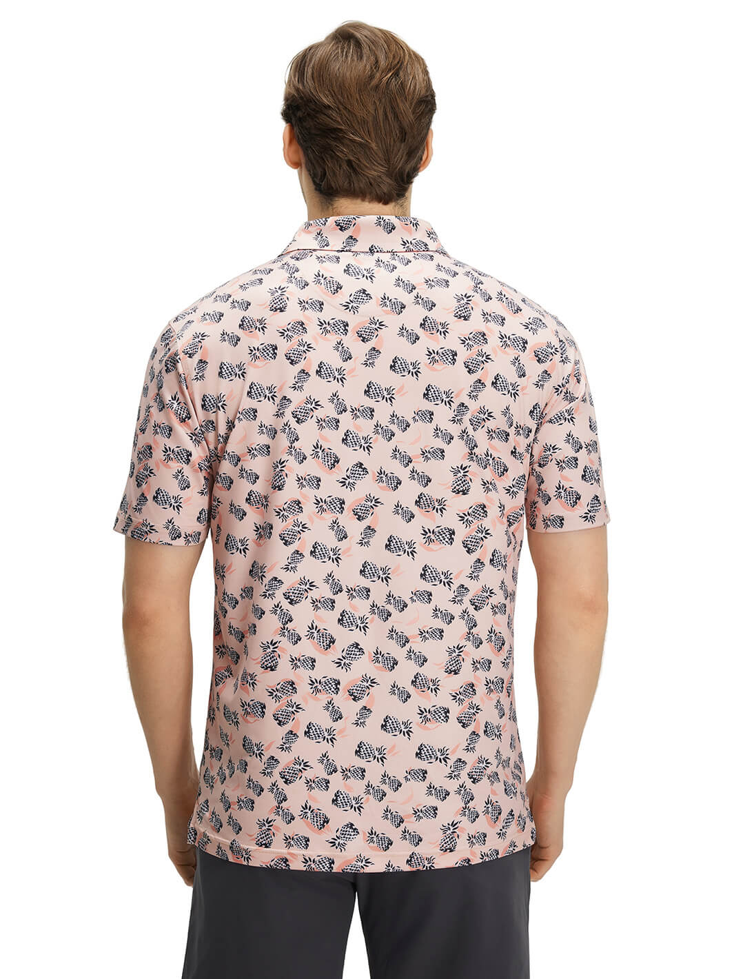 Print Performance Golf Shirt For Men-Pineapple