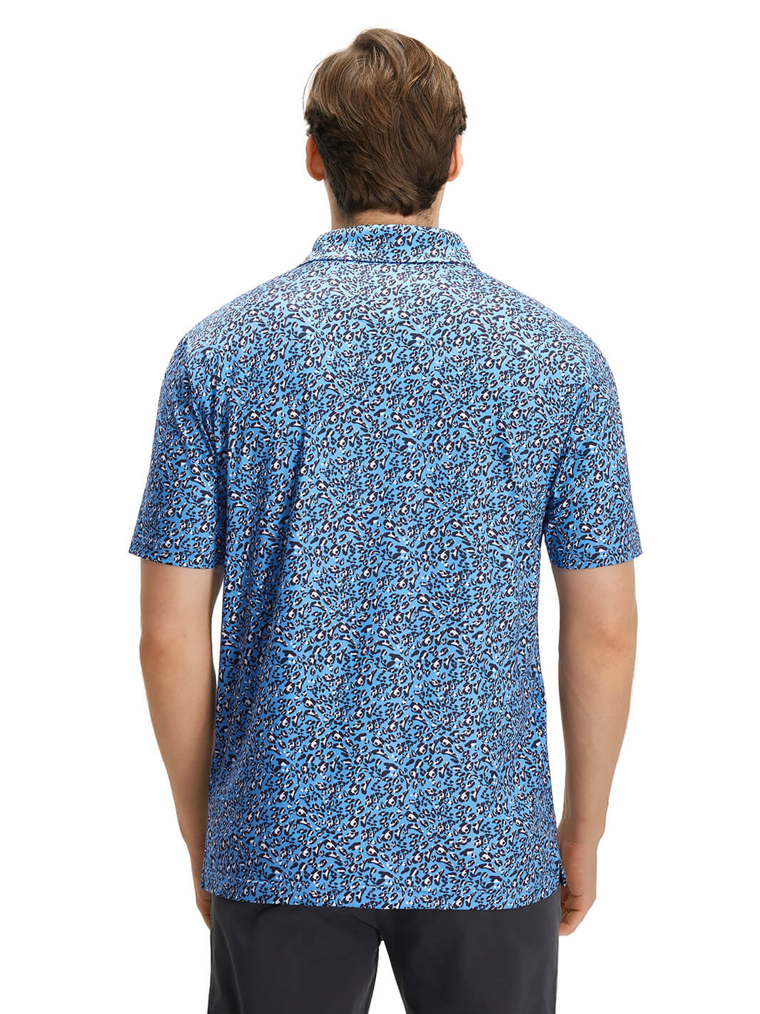 Print Performance Golf Shirt For Men-Leopard