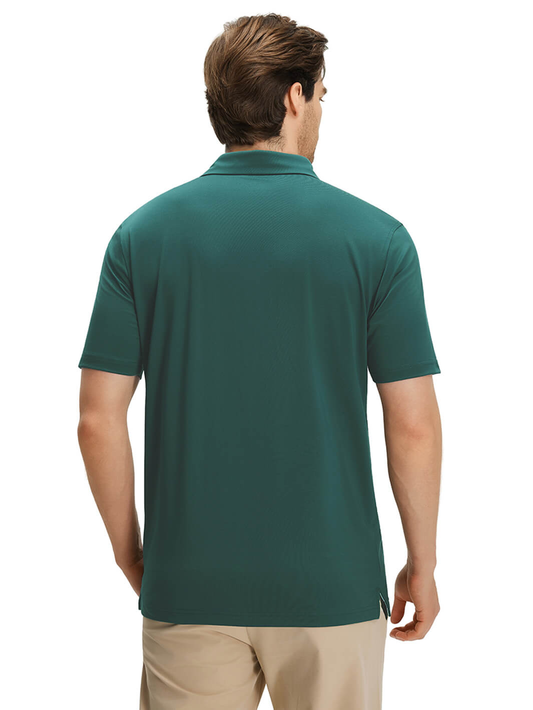 Designed Collared Solid Performance Golf Shirt For Men-Nordic Pine Green