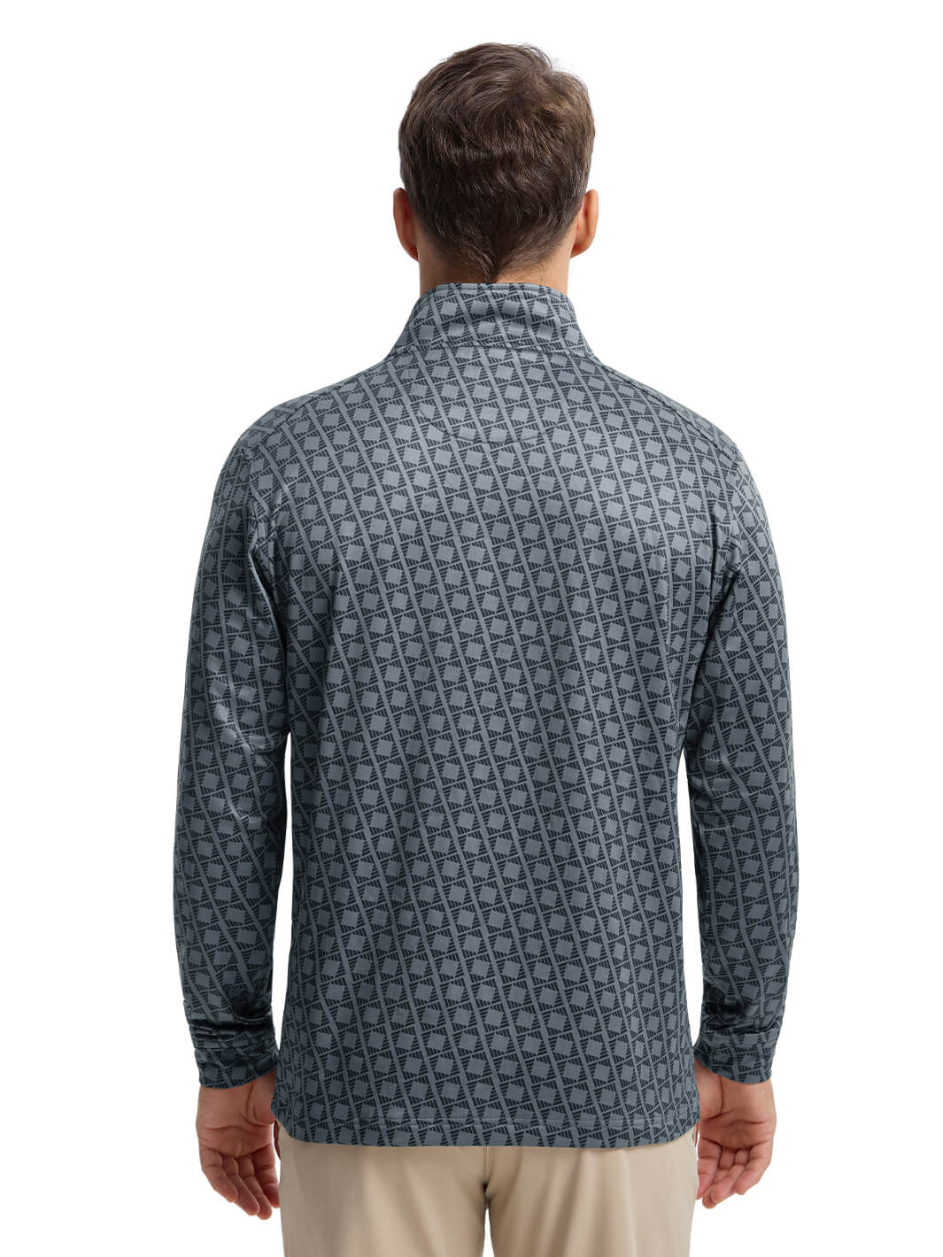 Print Performance Golf Quarter Zip For Men-Kaleidoscope