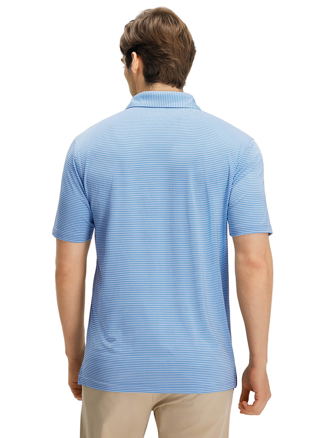 Striped Performance Golf Shirt For Men-Sailor Blue