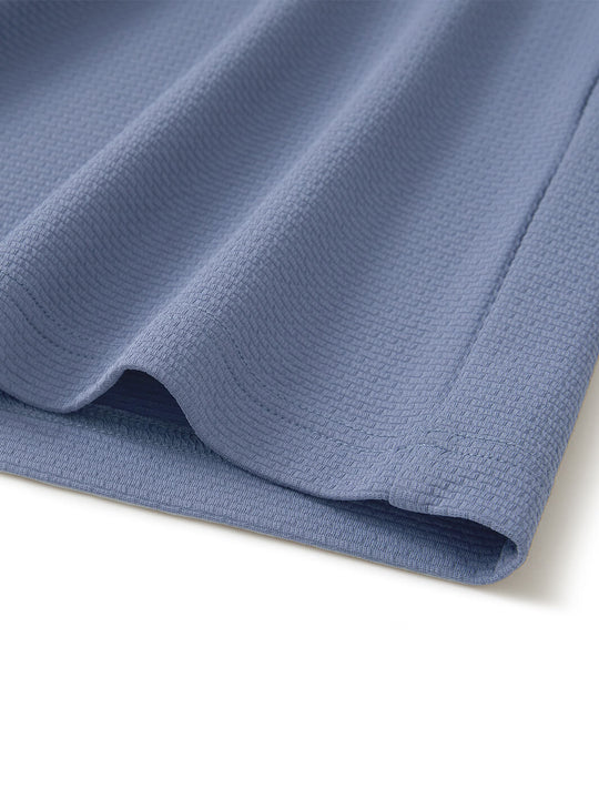 Jacquard Performance Golf Quarter Zip For Men-Blue Grey