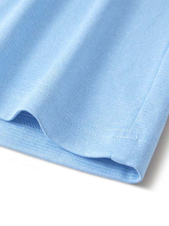 Heather Performance Golf Quarter Zip For Men-Light Blue