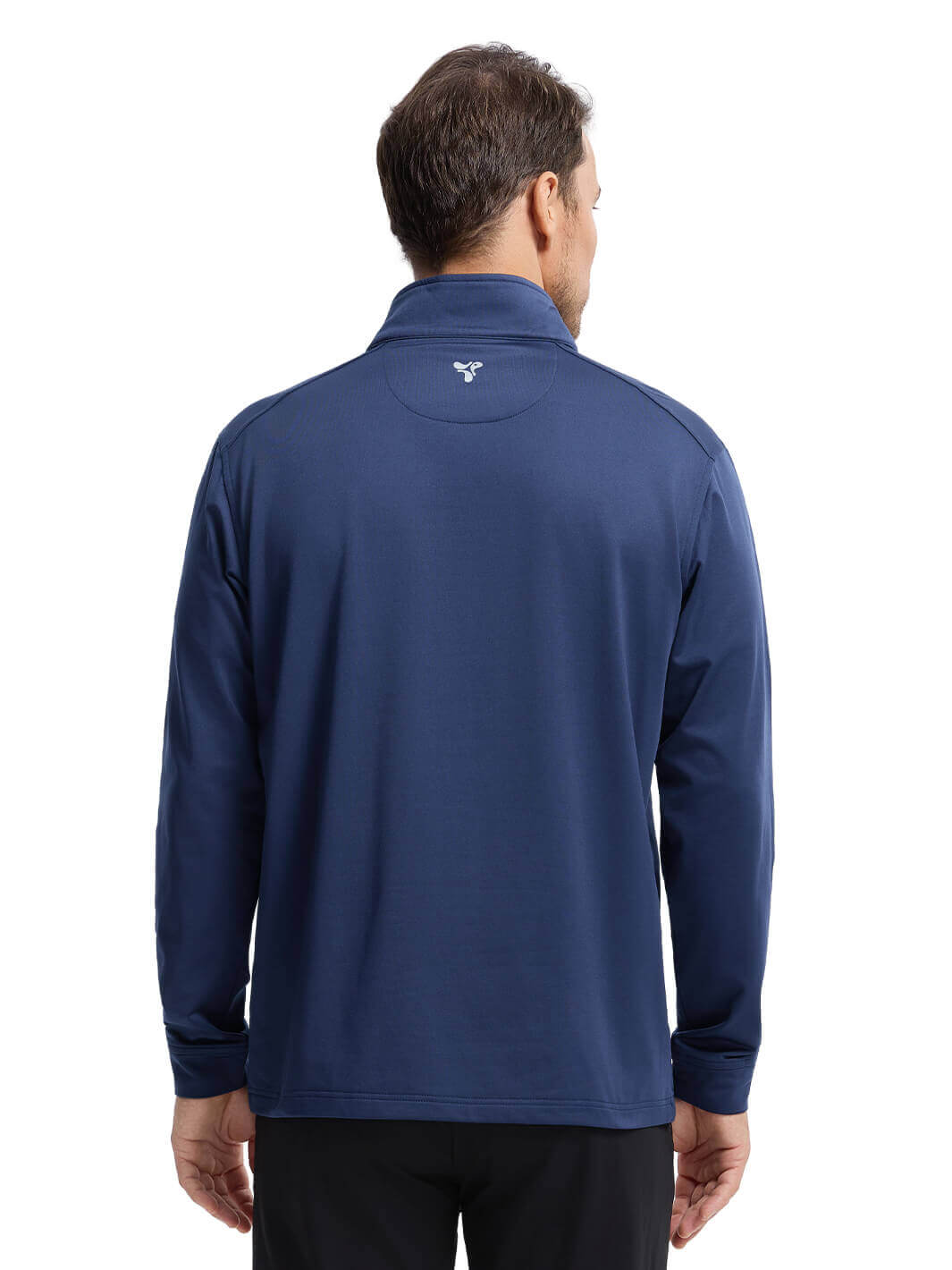 Solid Performance Fleece Golf Quarter Zip For Men-Naval Academy