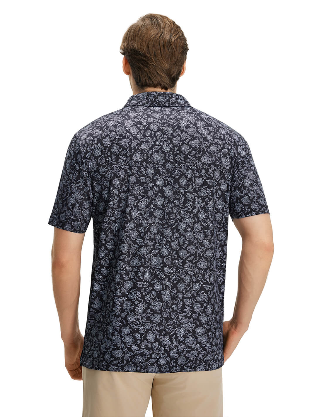 Print Performance Golf Shirt For Men-Morning Glory