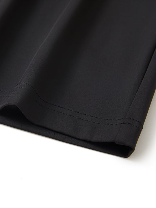 Solid Performance Golf Quarter Zip For Men-Black
