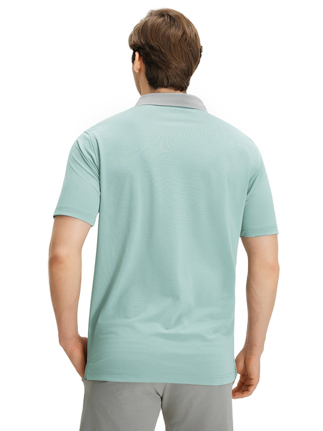 Tech Pique Performance Golf Shirt For Men-Beryl Green