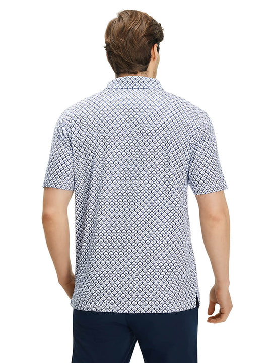 Print Performance Golf Shirt For Men-Lily Of The Valley