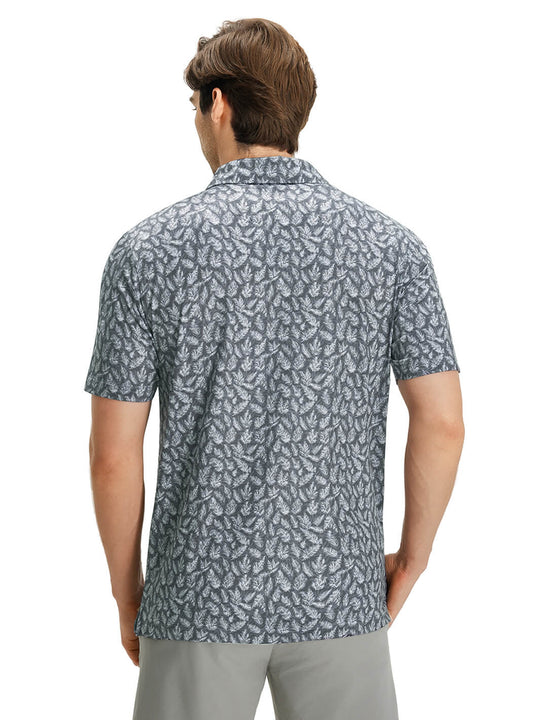 Print Performance Golf Shirt For Men-Fern