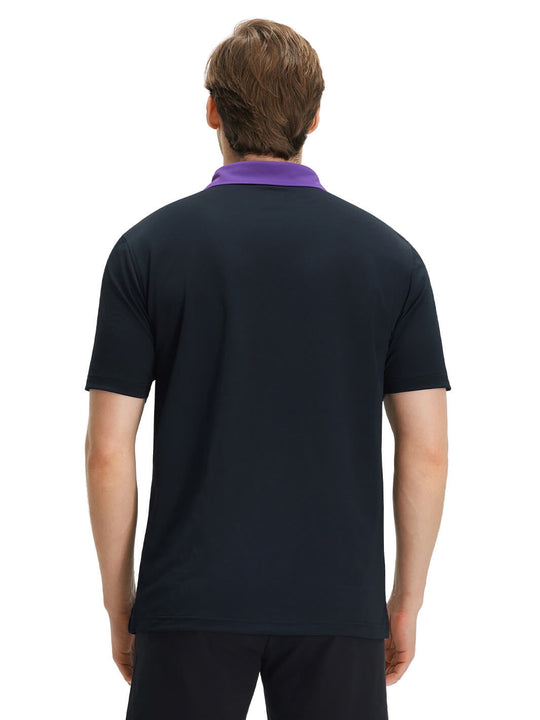 Tech Pique Performance Golf Shirt For Men-Black