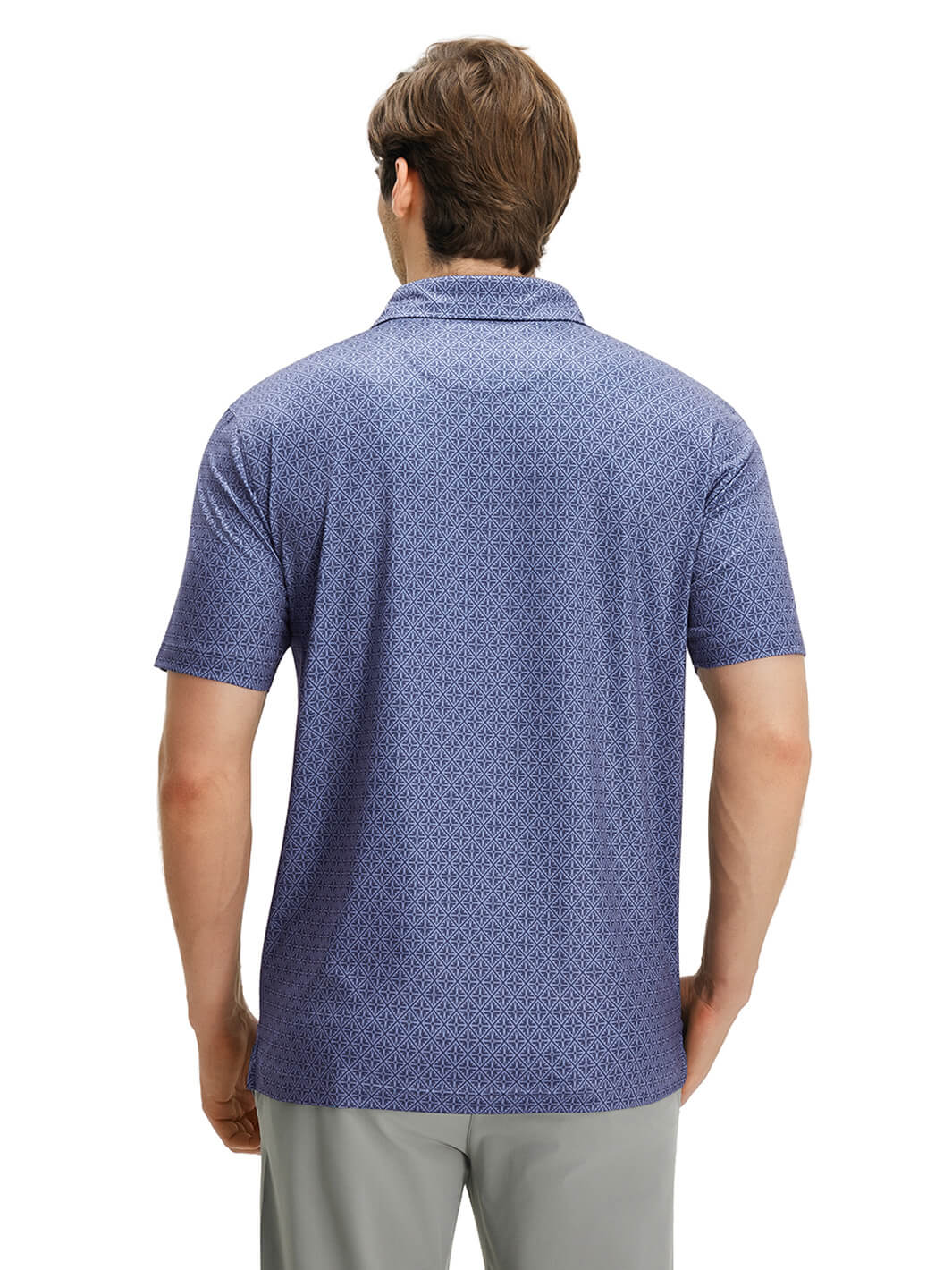 Print Performance Golf Shirt For Men-Grey Totem