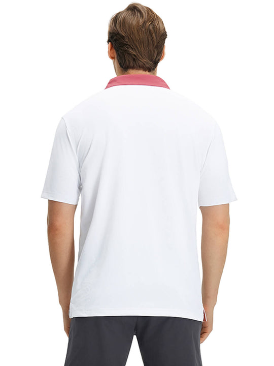 Tech Pique Performance Golf Shirt For Men-White