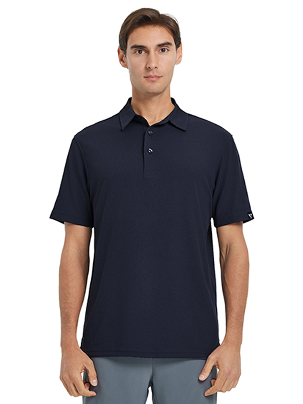 Waffle Jacquard Performance Polo-NAVY