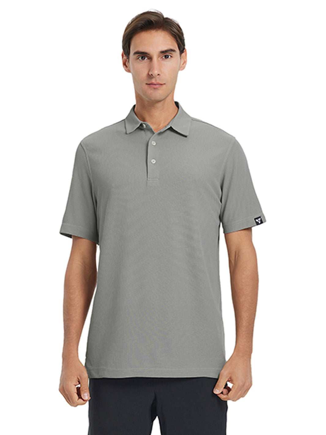 Waffle Jacquard Performance Polo-LIGHT GREY