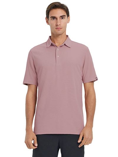 Waffle Jacquard Performance Polo-LIGHT PINK