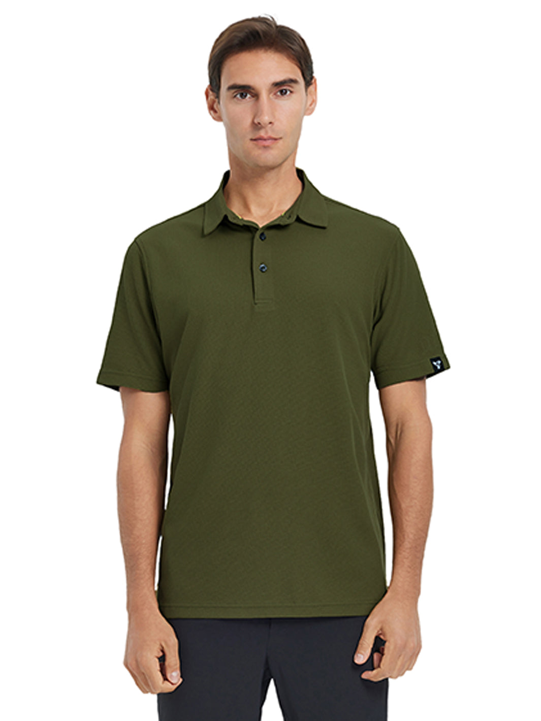Waffle Jacquard Performance Polo-DARK GREEN
